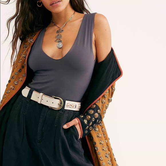 Free People Tops - Free People Keep It Sleek Duo Bodysuit in Metal